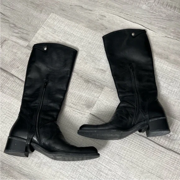 STUART WEITZMAN Heel Riding Moto Boots Knee High Size 5.5 - Picture 5 of 13
